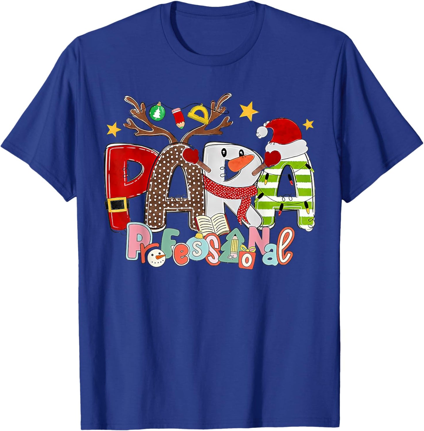 Paraprofessional, Para Squad, Christmas Para Teacher Aide T-Shirt - T-Shirt | Royal