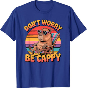 Don't Worry Be Cappy Funny Capybara T-Shirt - T-Shirt | Royal