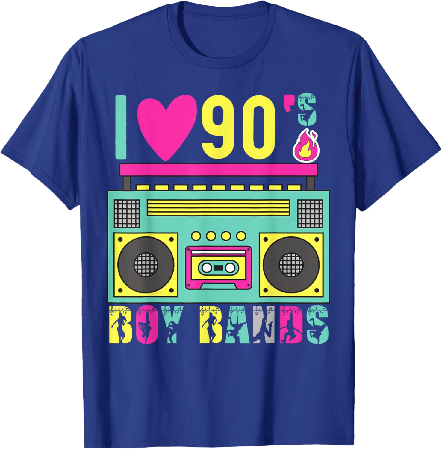 Funny 90s Theme Party Music Dance I Love 90s Boy Bands T-Shirt - T-Shirt | Royal