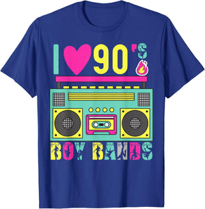 Funny 90s Theme Party Music Dance I Love 90s Boy Bands T-Shirt - T-Shirt | Royal