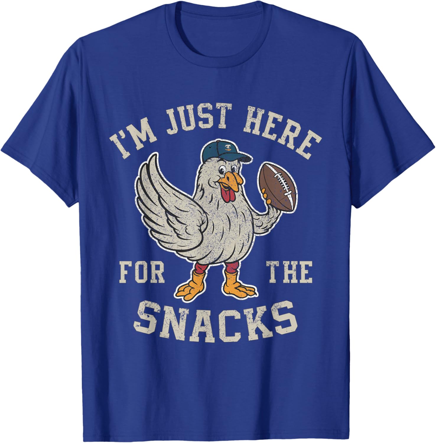 Funny I'm Just Here for The Snacks Football T-Shirt - T-Shirt | Royal