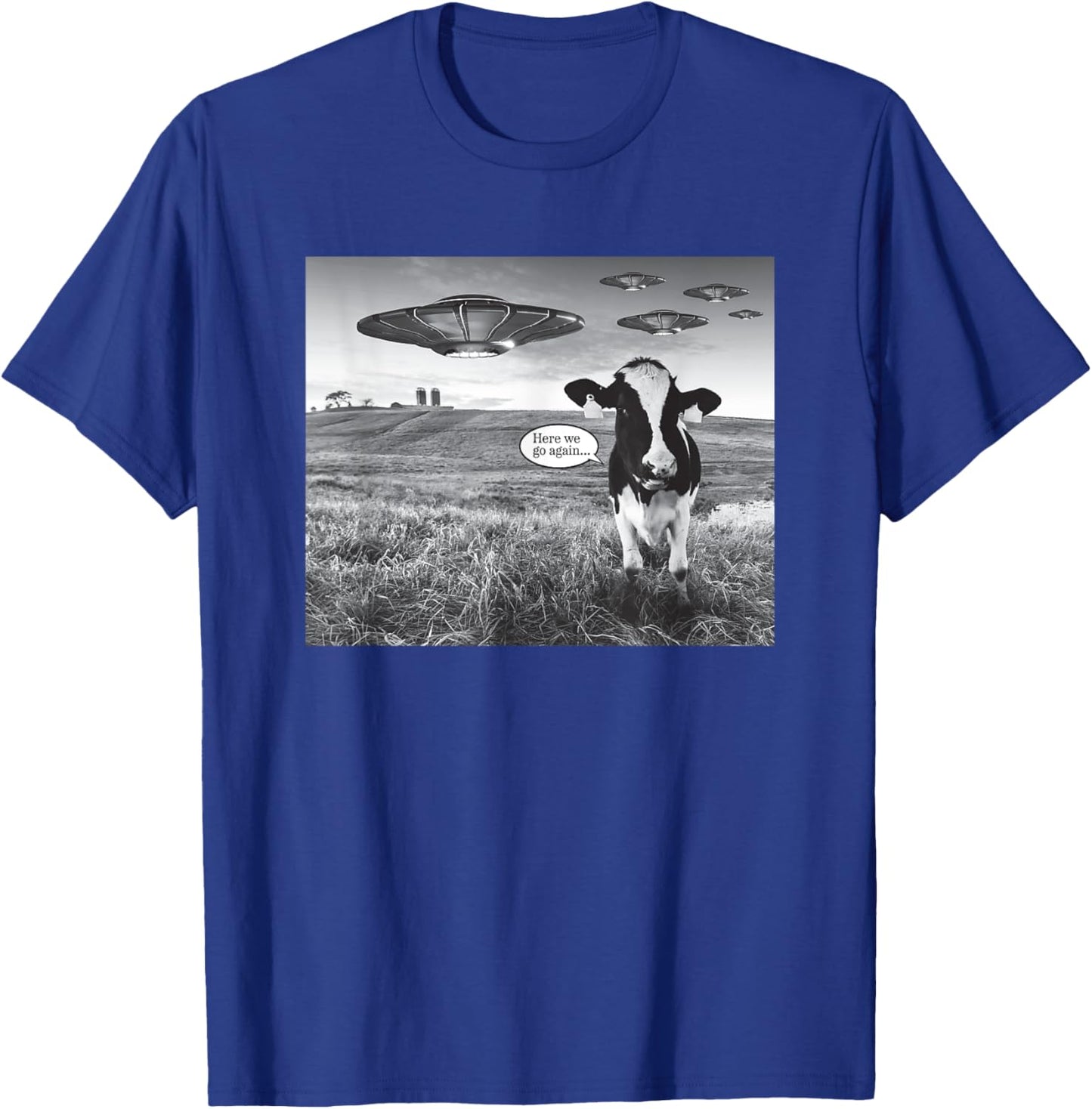 Funny Cow Selfie With Alien T-Shirt - T-Shirt | Royal