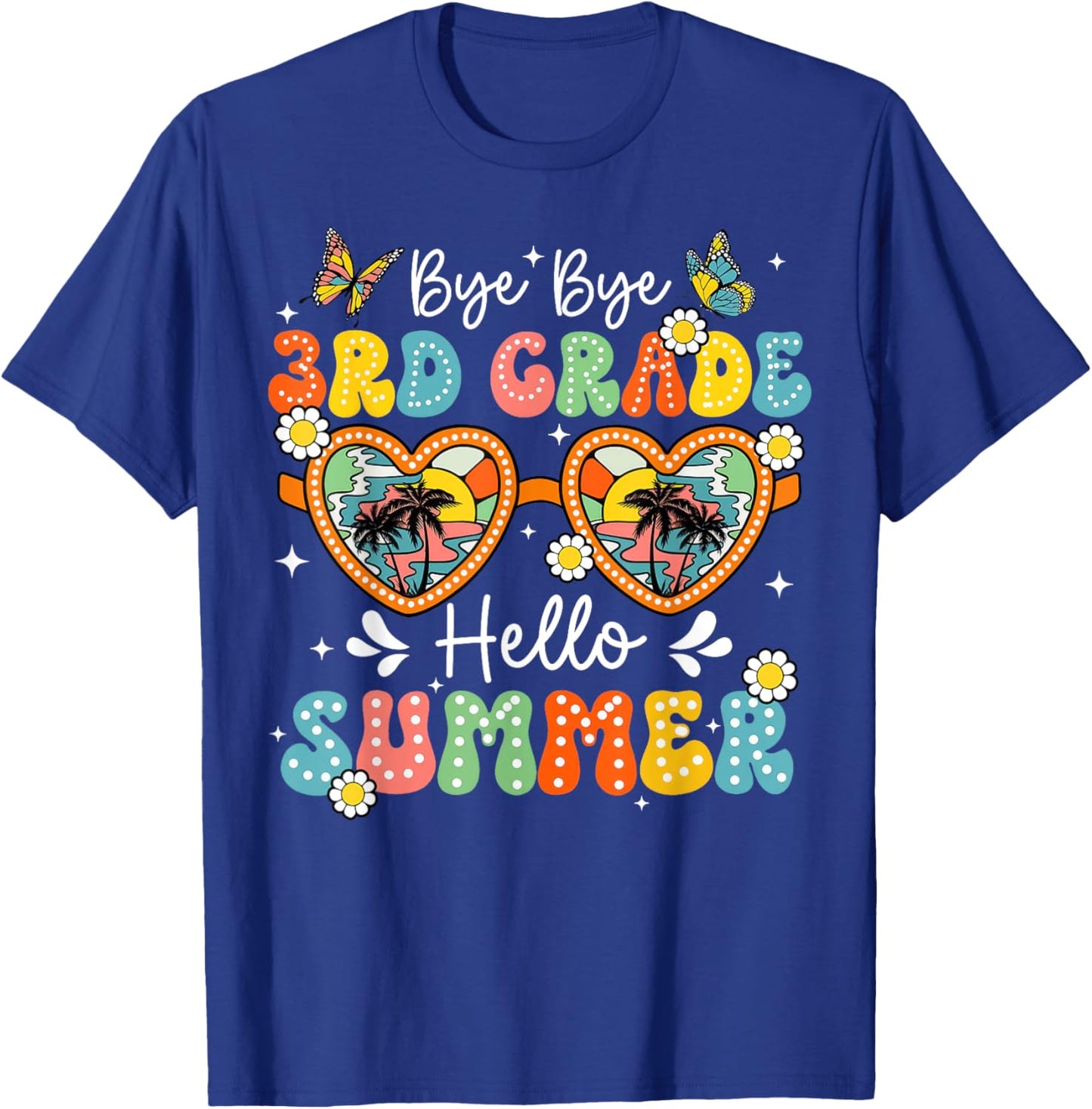 Goodbye 3rd Grade Hello Summer Teacher Boys Girls T-Shirt - T-Shirt | Royal