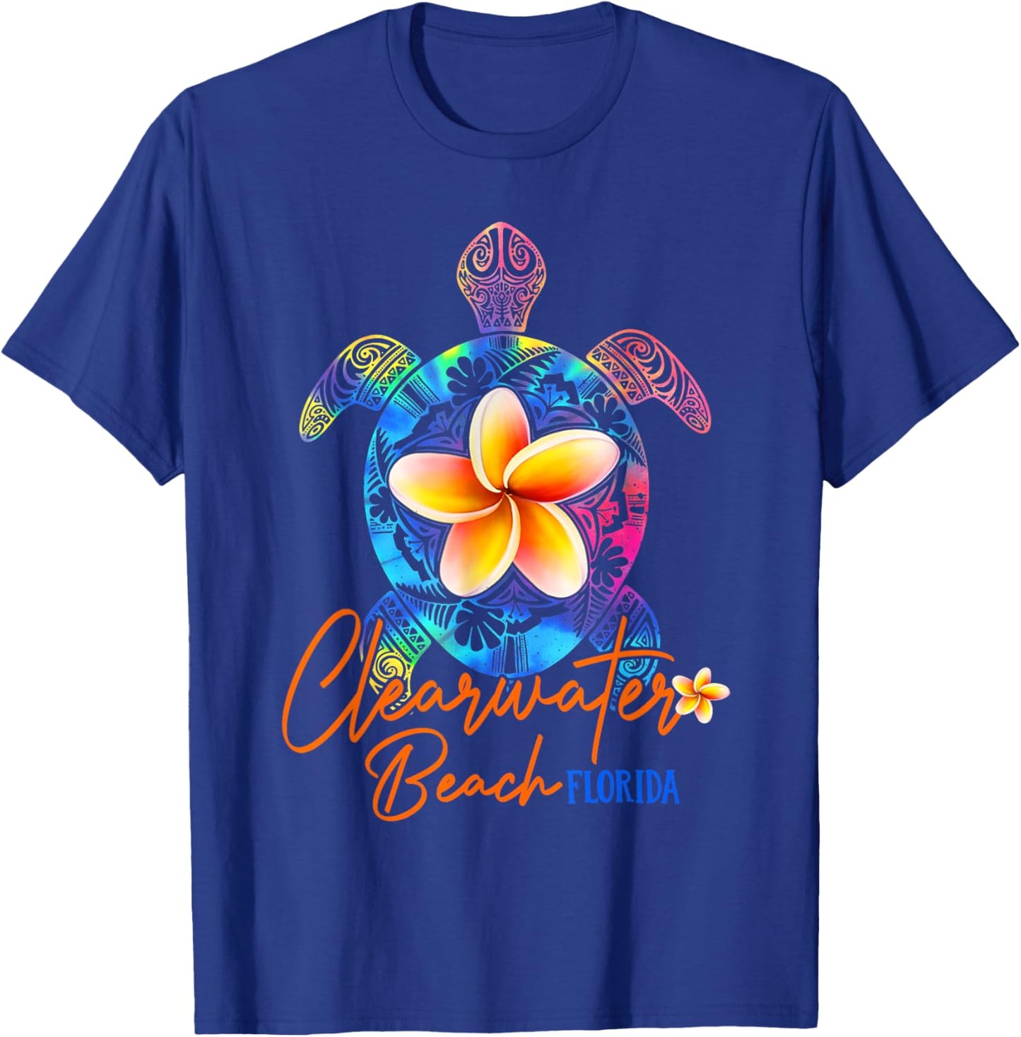 Clearwater Beach Florida Tie Dye Sea Turtle Vacation 2025 Women Girls Kids T-Shirt - T-Shirt | Royal