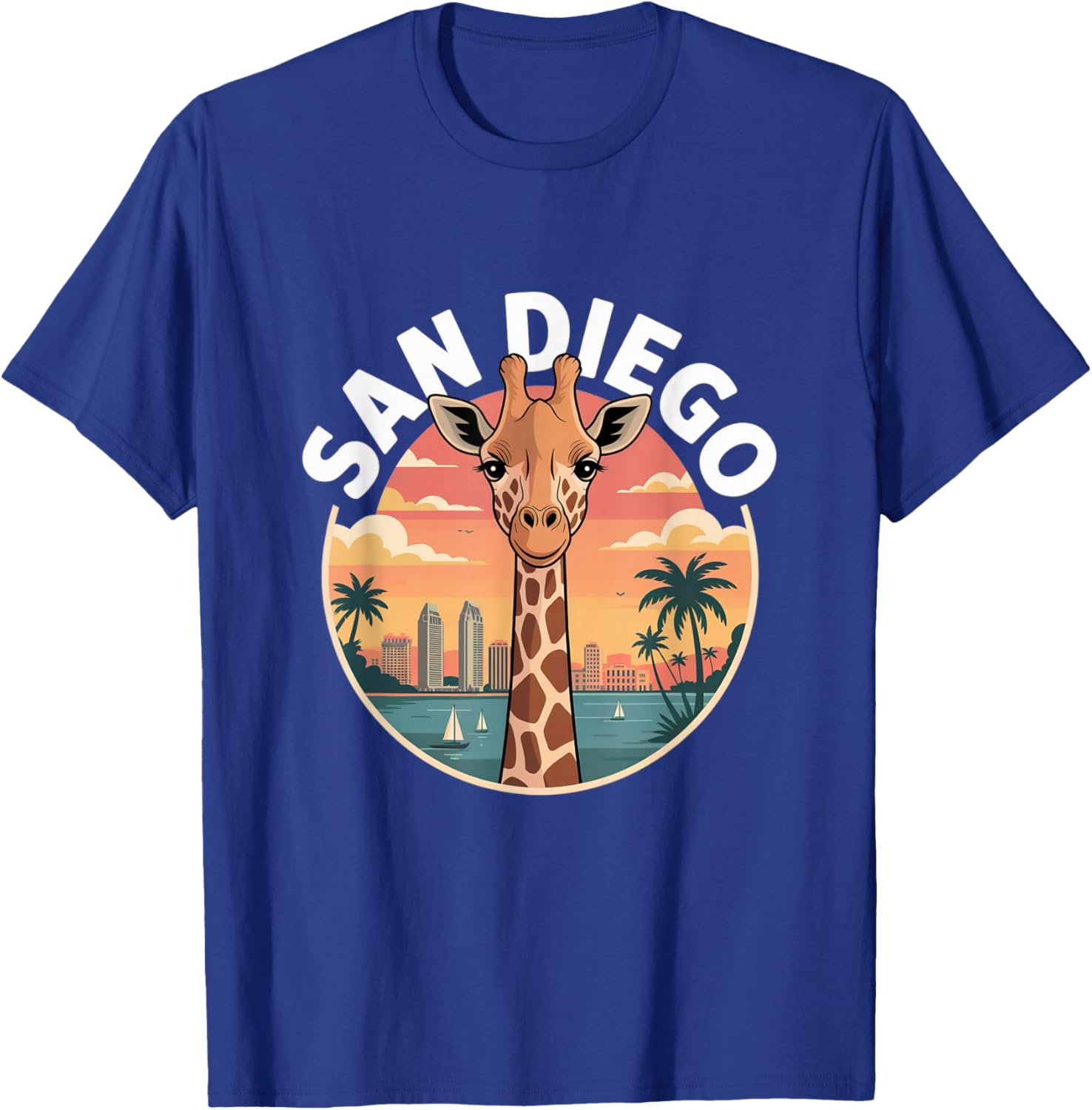 San Diego Giraffe Cute Animal City Zoo My T-Shirt - T-Shirt | Royal
