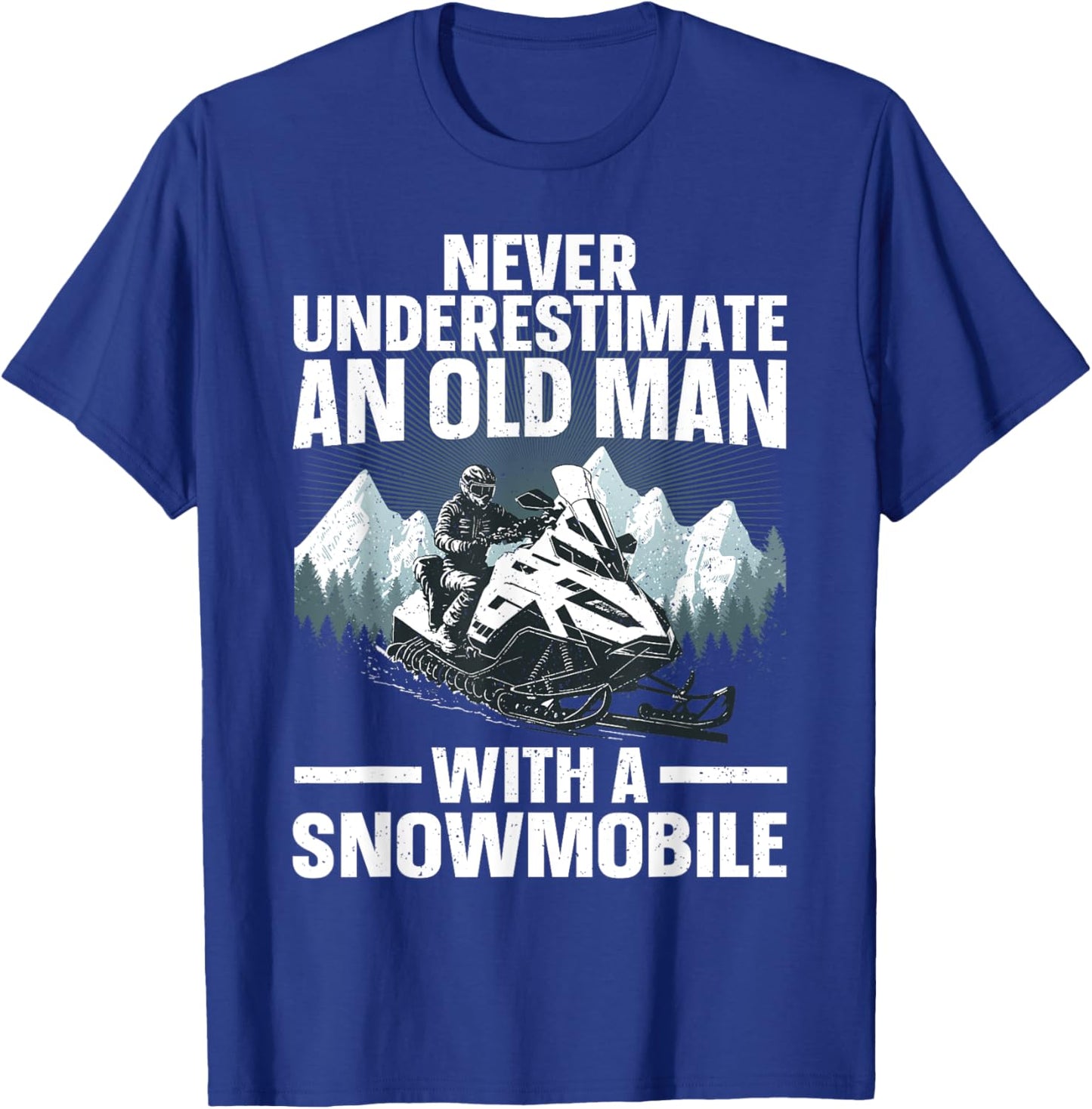 Snowmobile Art Grandpa Snowmobiling Snowmobile Lover T-Shirt - T-Shirt | Royal