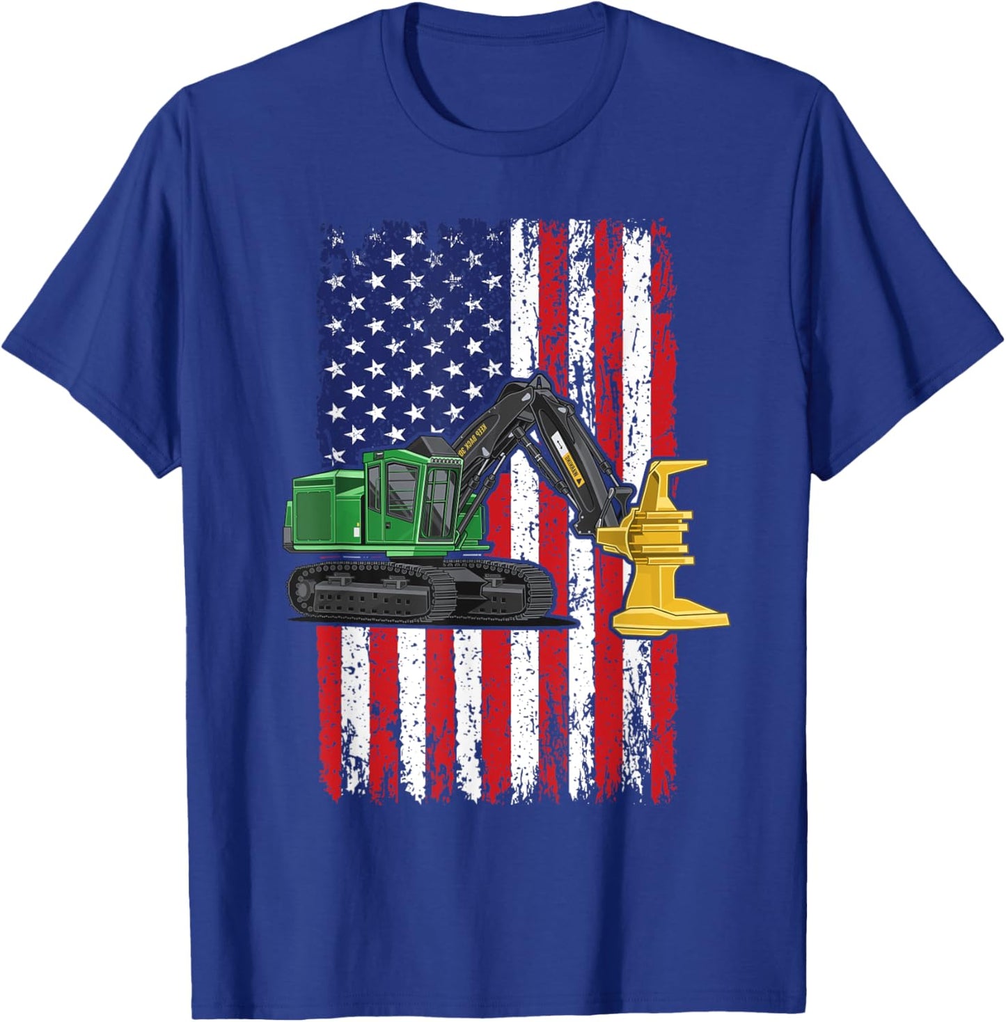 Feller Buncher Operator Machine 4th of July Men Women Logger T-Shirt - T-Shirt | Royal