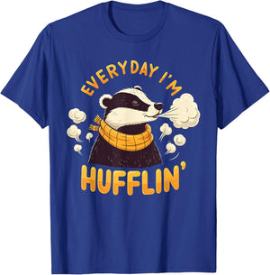 Everyday I'm Hufflin' Huffle Puff Funny Honey Badger Animal T-Shirt - T-Shirt | Royal