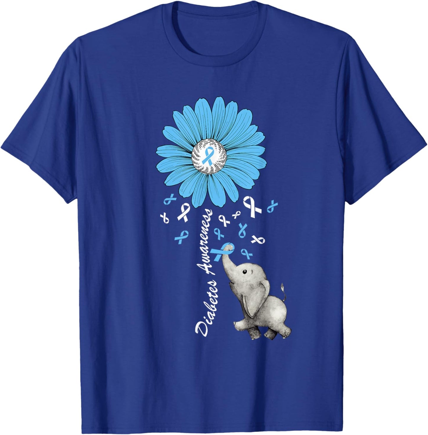 Diabetes Awareness Retro Elephant Diabetes Awareness 2024 T-Shirt - T-Shirt | Royal