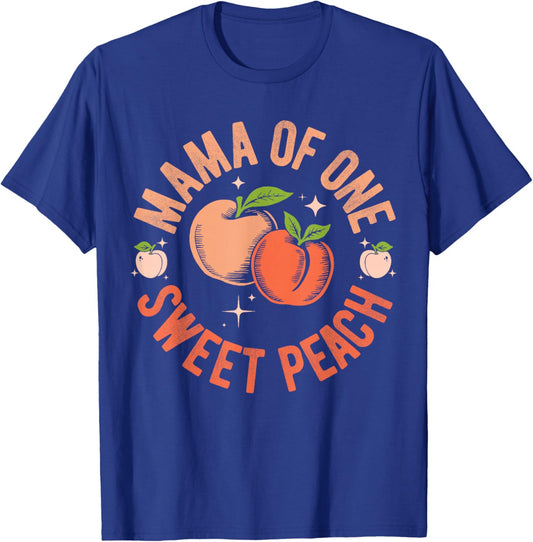 Mama Mom First Birthday One Sweet Peach Bday Family Matching T-Shirt - T-Shirt | Royal