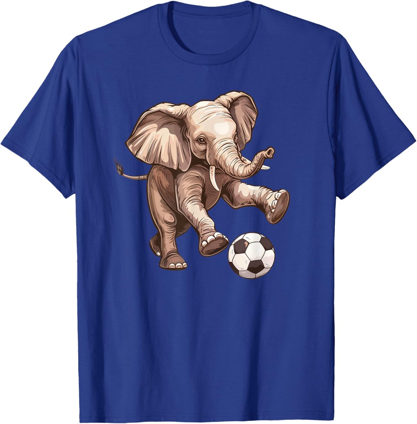 Elephant Playing Soccer - Cute Futbol Playing Elephant T-Shirt - T-Shirt | Royal