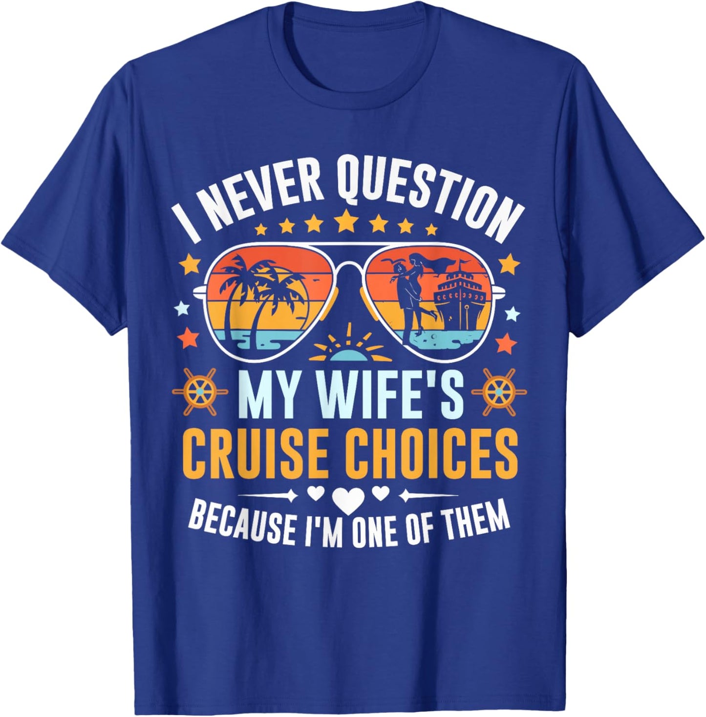 Matching Couples Cruise Men Candy Husband and Wife Cruise T-Shirt - T-Shirt | Royal