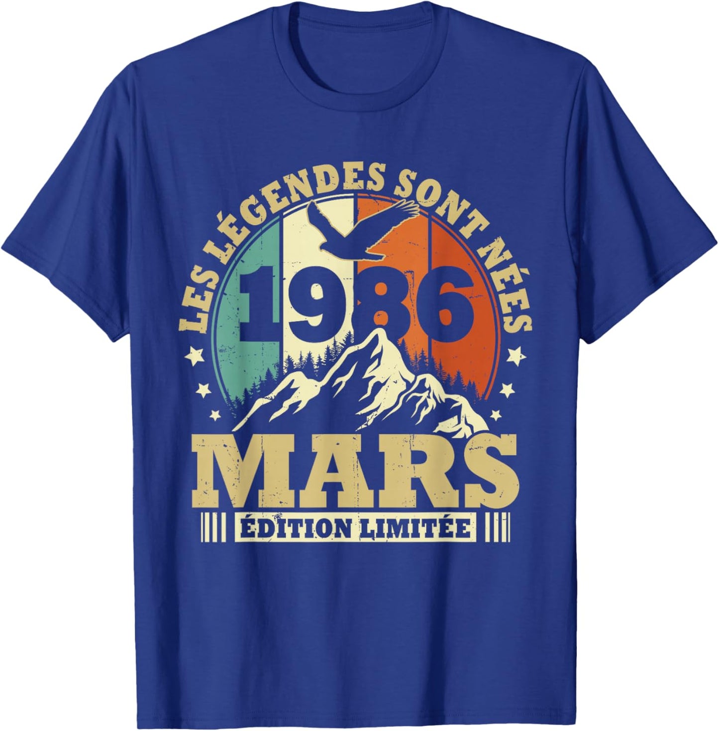 Les Légendes sont Nées en Mars 1986 Anniversaire 40 Ans T-Shirt - T-Shirt | Royal