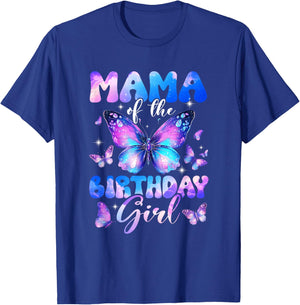 Mama of The Birthday Girl Butterfly Family Matching T-Shirt - T-Shirt | Royal