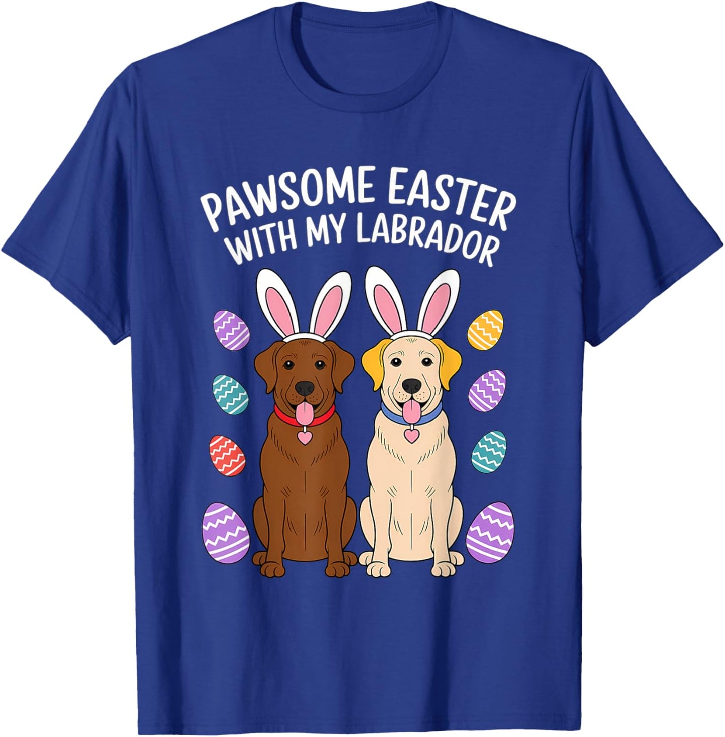 Labrador Retriever Bunny Springs Eggs Easter Lab Dog Women T-Shirt - T-Shirt | Royal