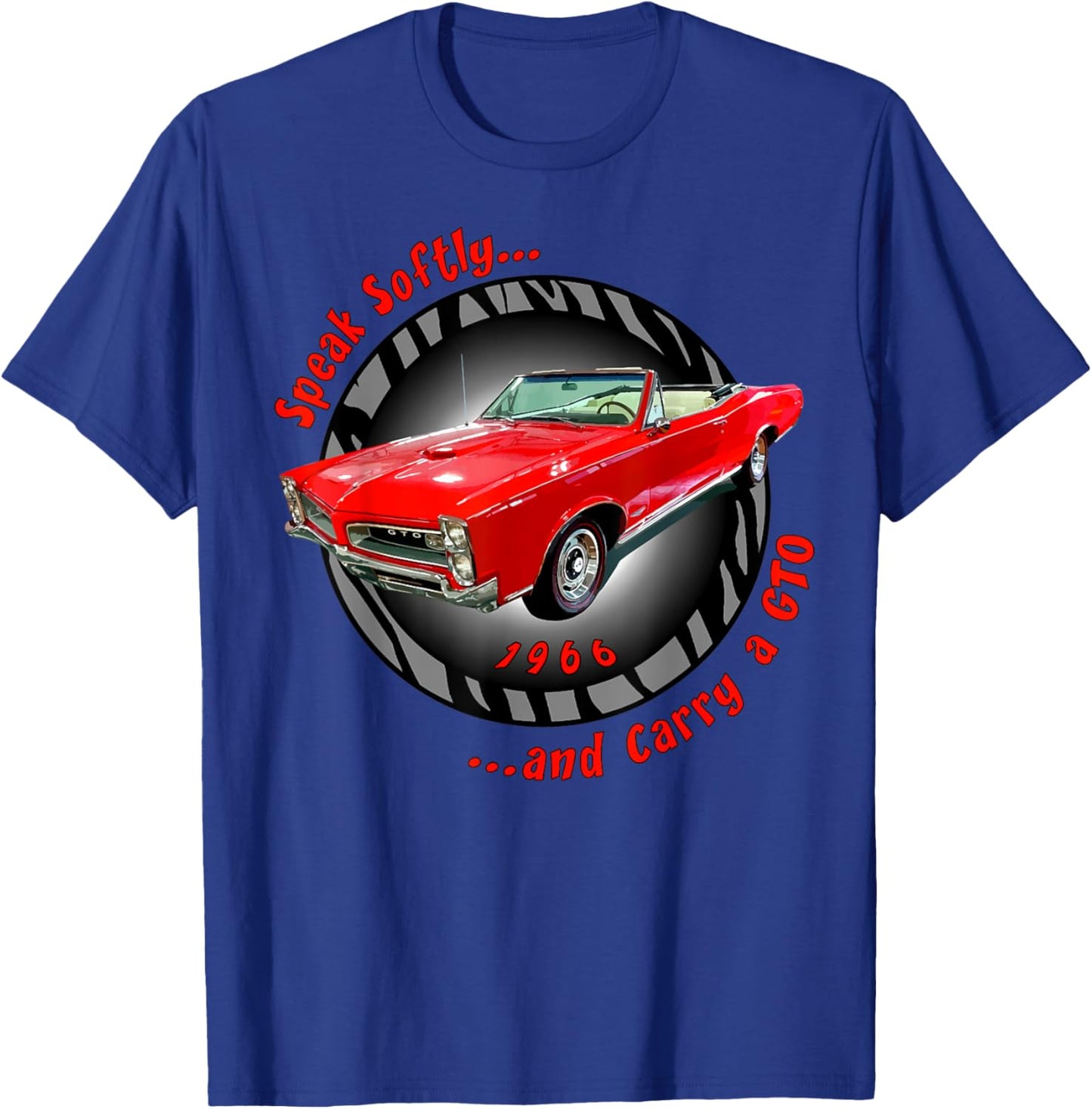 1966 66 GTO Classic Car Old School Muscle Yellow Car T-Shirt - T-Shirt | Royal