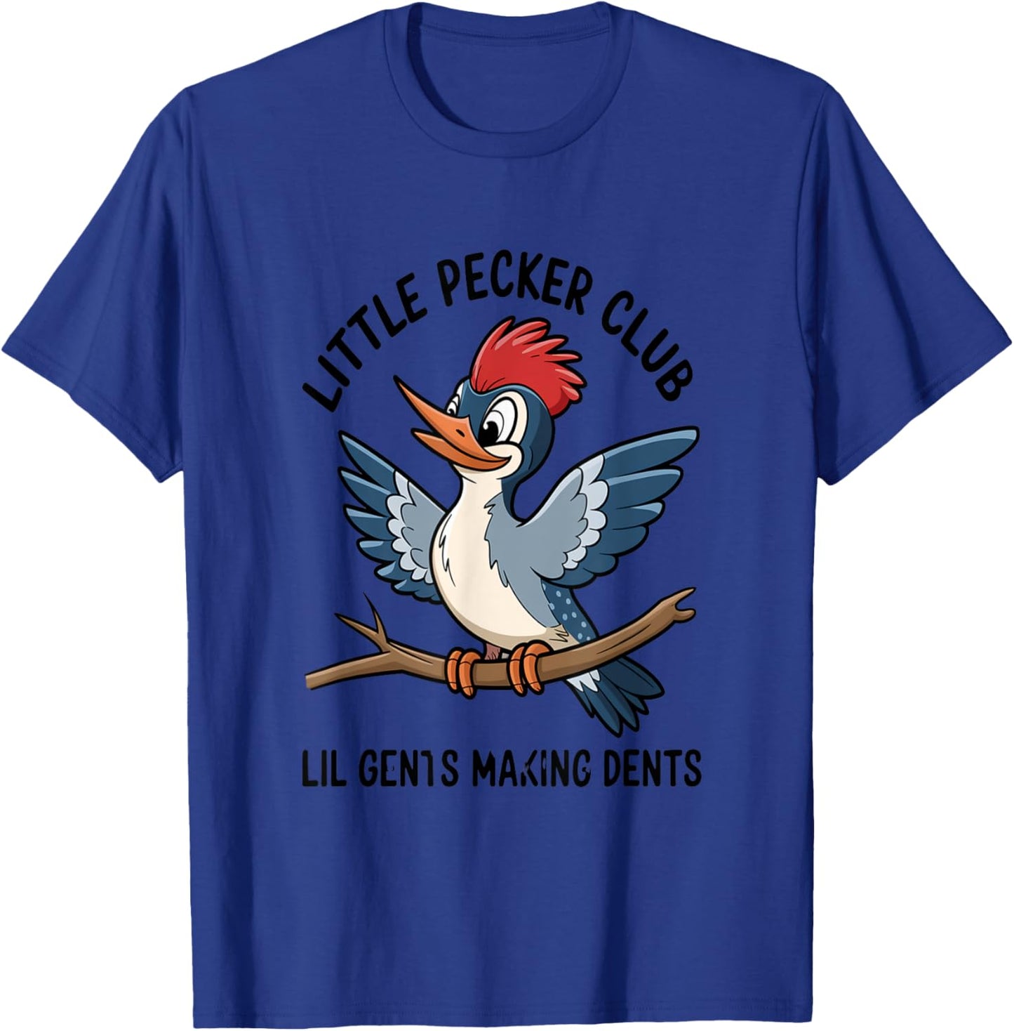 Cute Cartoon Woodpecker Club Nature Lovers T-Shirt - T-Shirt | Royal
