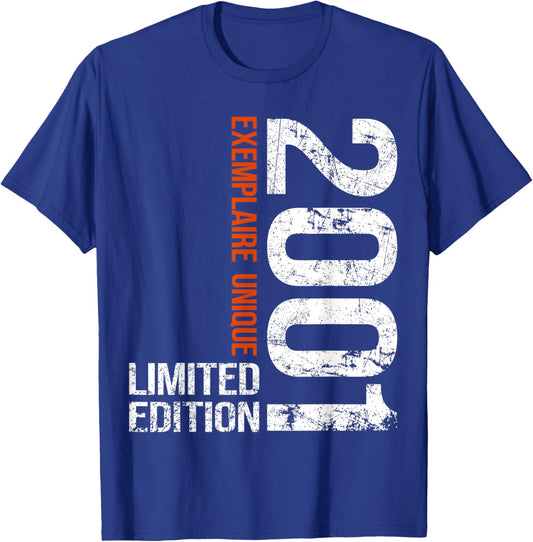 25th Anniversary 2001 Vintage 25 Years Men Vintage 2001 T-Shirt - T-Shirt | Royal