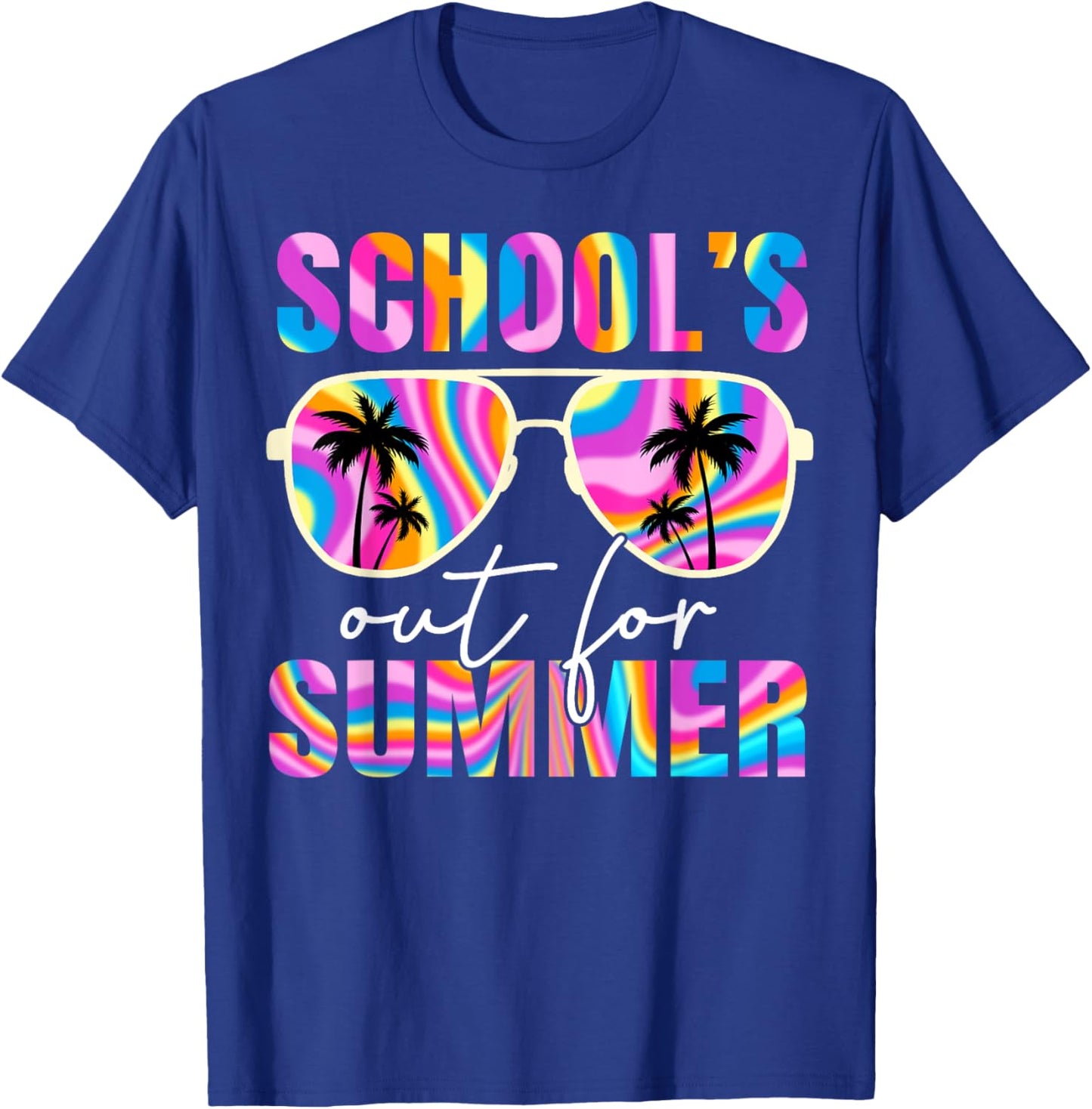 School's Out for Summer Tie Dye Teacher Boy Girl Last Day T-Shirt - T-Shirt | Royal