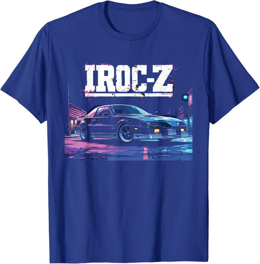 1985 IROC Z28 City Night Z28 IROC-Z Muscle Car USA Patriotic T-Shirt - T-Shirt | Royal