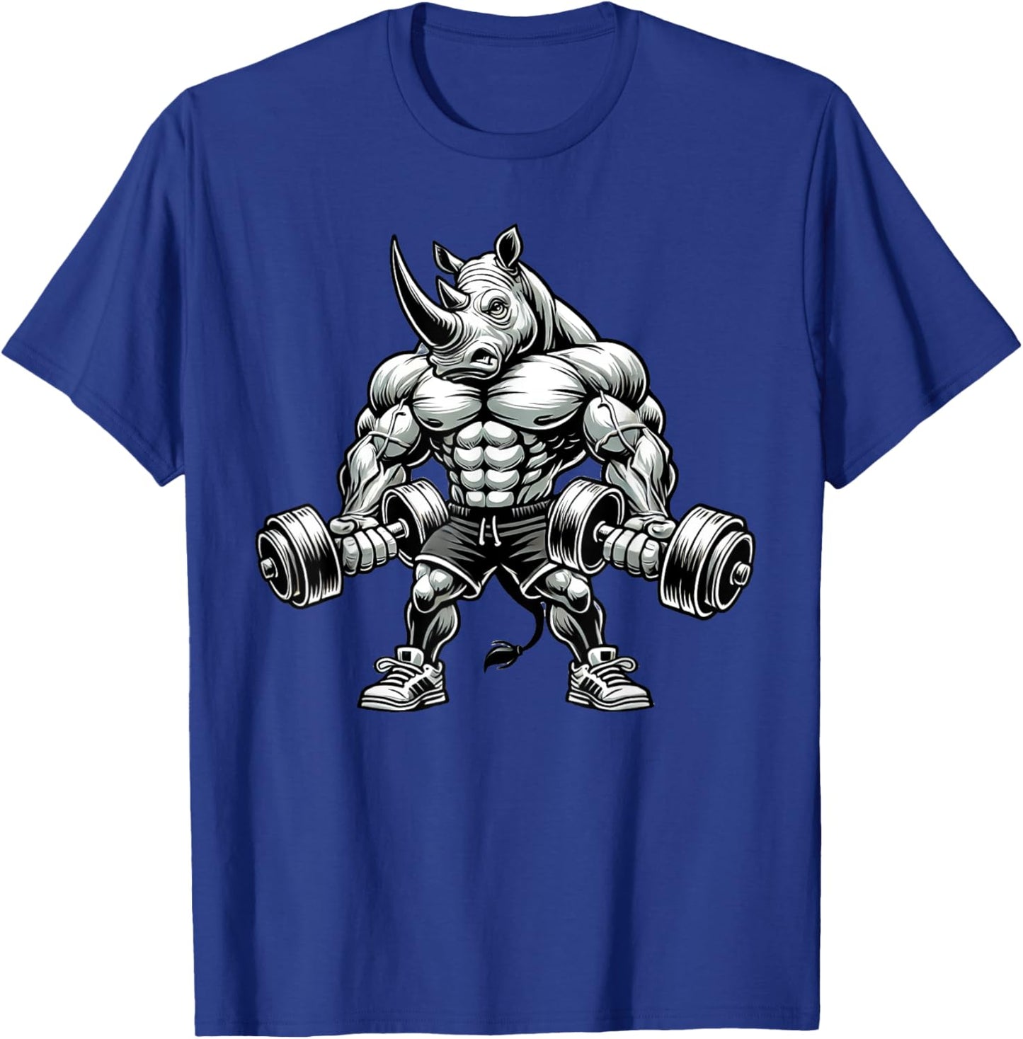 Rhino Powerlifting Weightlifting Gym Workout T-Shirt - T-Shirt | Royal