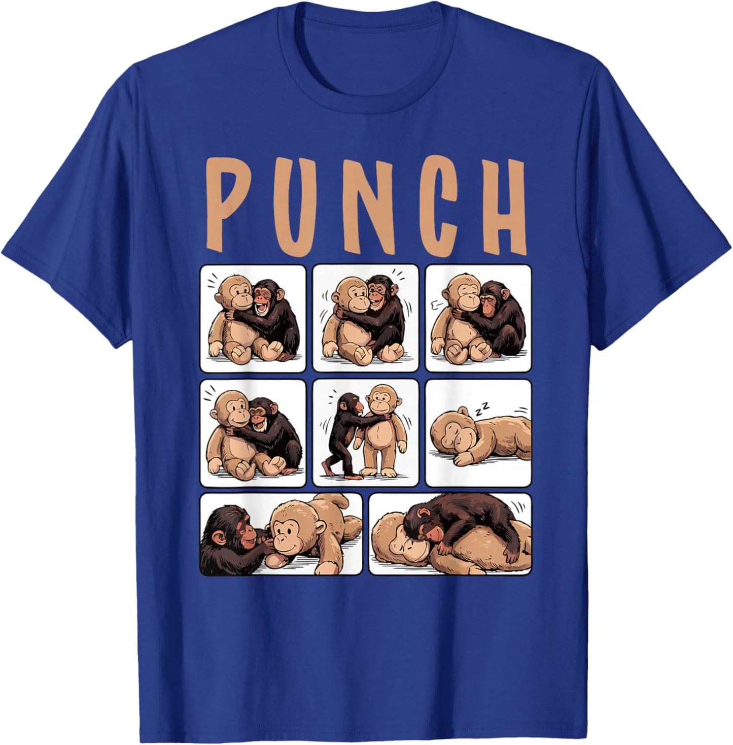 Cute Monkey Punch T-Shirt - T-Shirt | Royal