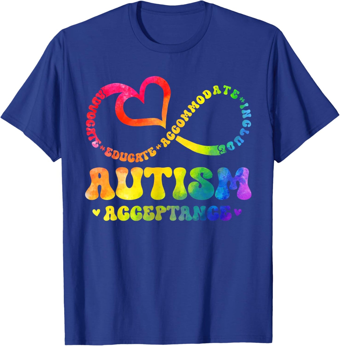 Autism Awareness Shirts Men Women Kids Acceptance Autistic T-Shirt - T-Shirt | Royal