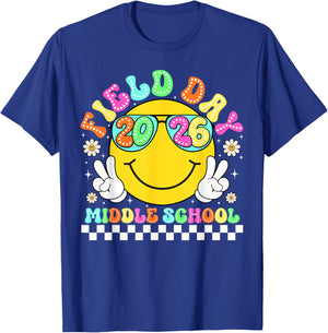 Field Day 2026 Middle School Teacher Kids Smile Face T-Shirt - T-Shirt | Royal