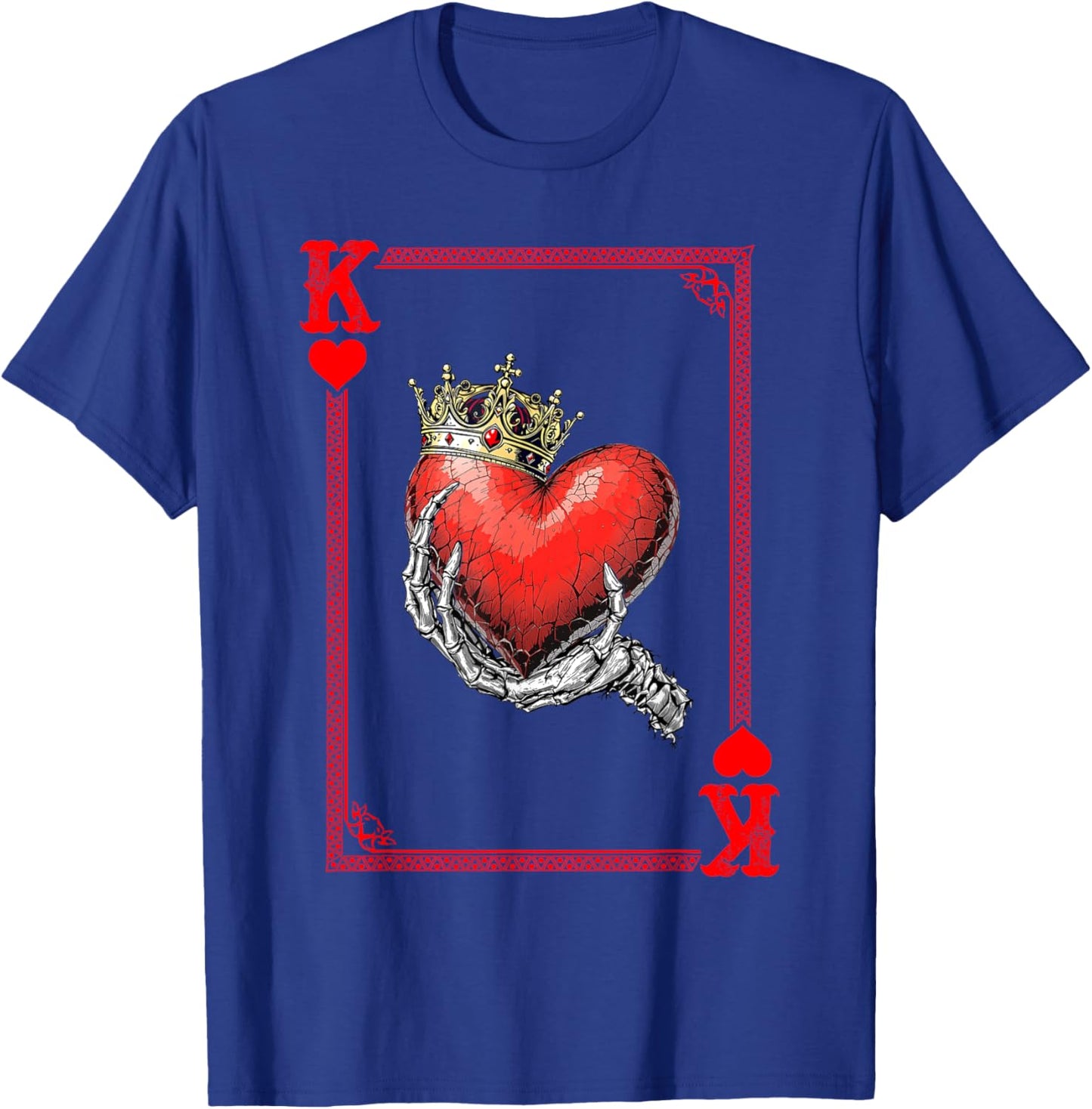 King Queen Of Hearts Playing Card Couple Matching Valentine T-Shirt - T-Shirt | Royal