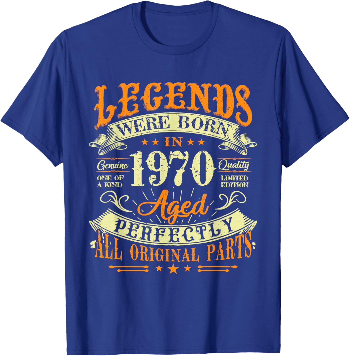 55th Birthday Vintage Legends Born In 1970 55 Years Old T-Shirt - T-Shirt | Royal