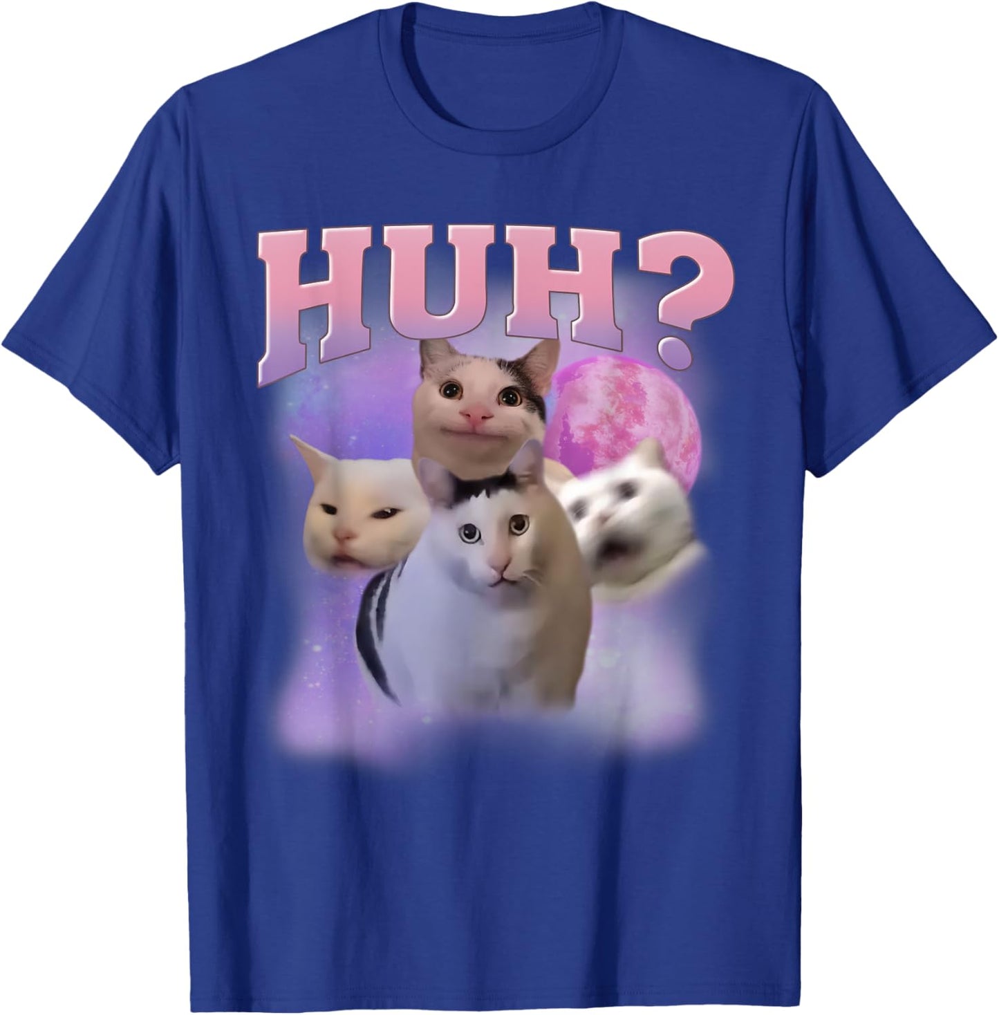Funny Meme Huh Cat Shirt Cat Lovers Humor Women T-Shirt - T-Shirt | Royal