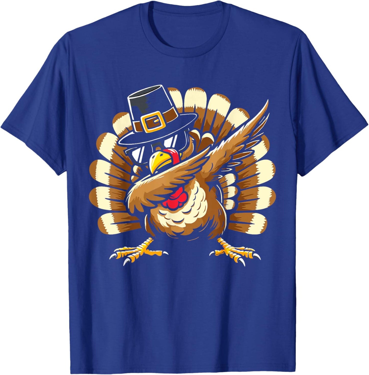 Dabbing turkey pilgrim for thanksgiving family kids T-Shirt - T-Shirt | Royal