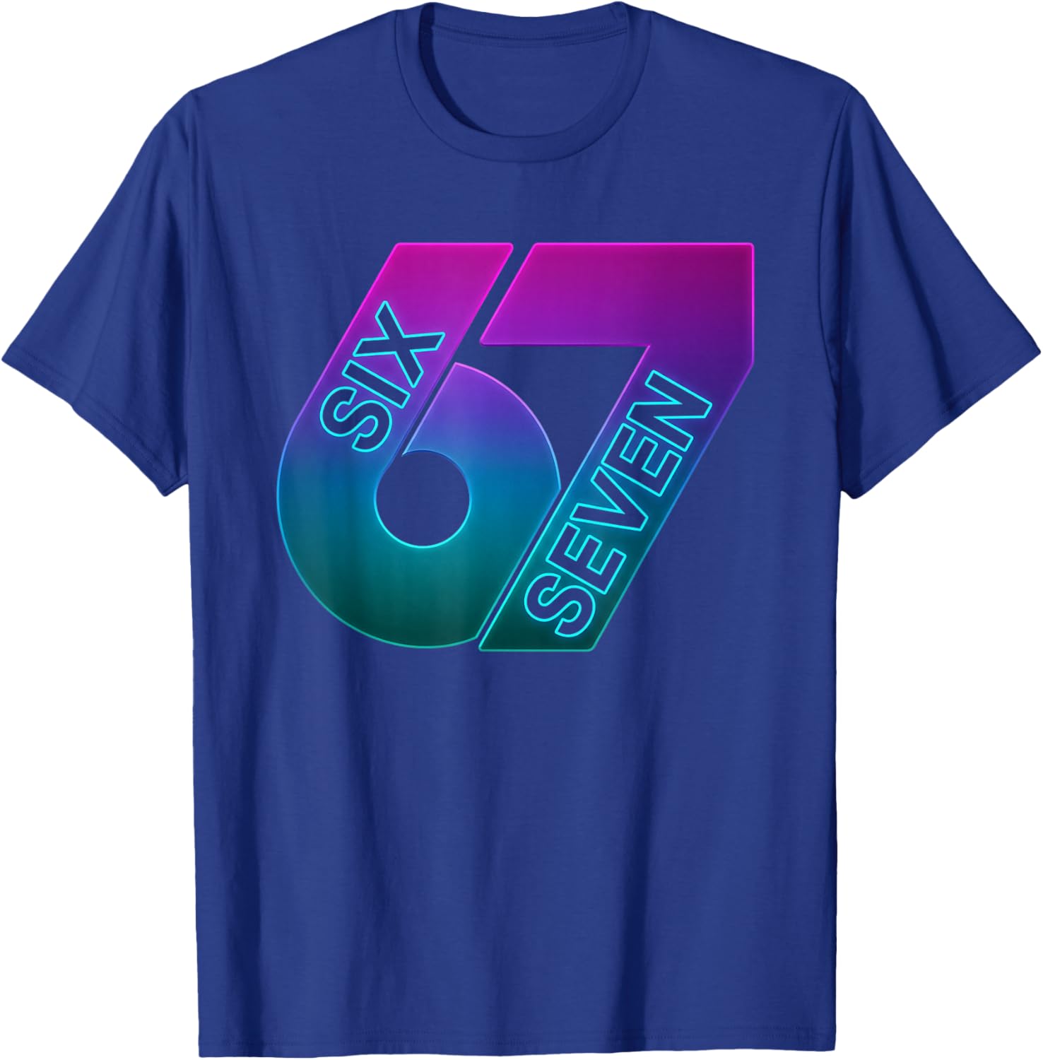 Kinder Meme 67 Six Seven 6 7 T-Shirt - T-Shirt | Royal