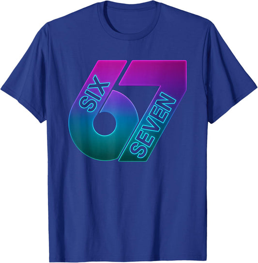 Kinder Meme 67 Six Seven 6 7 T-Shirt - T-Shirt | Royal