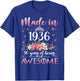 90 Year Old Made in 1936 Floral Funny 90th Birthday Women T-Shirt - T-Shirt | Royal
