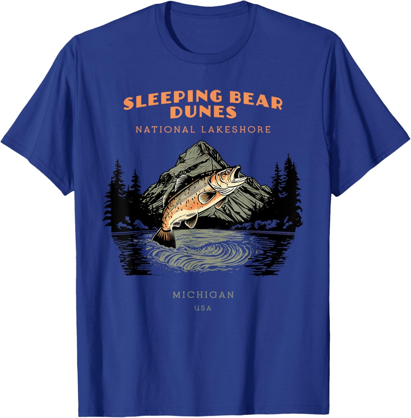 Sleeping Bear Dunes National Lakeshore Michigan Vintage T-Shirt - T-Shirt | Royal