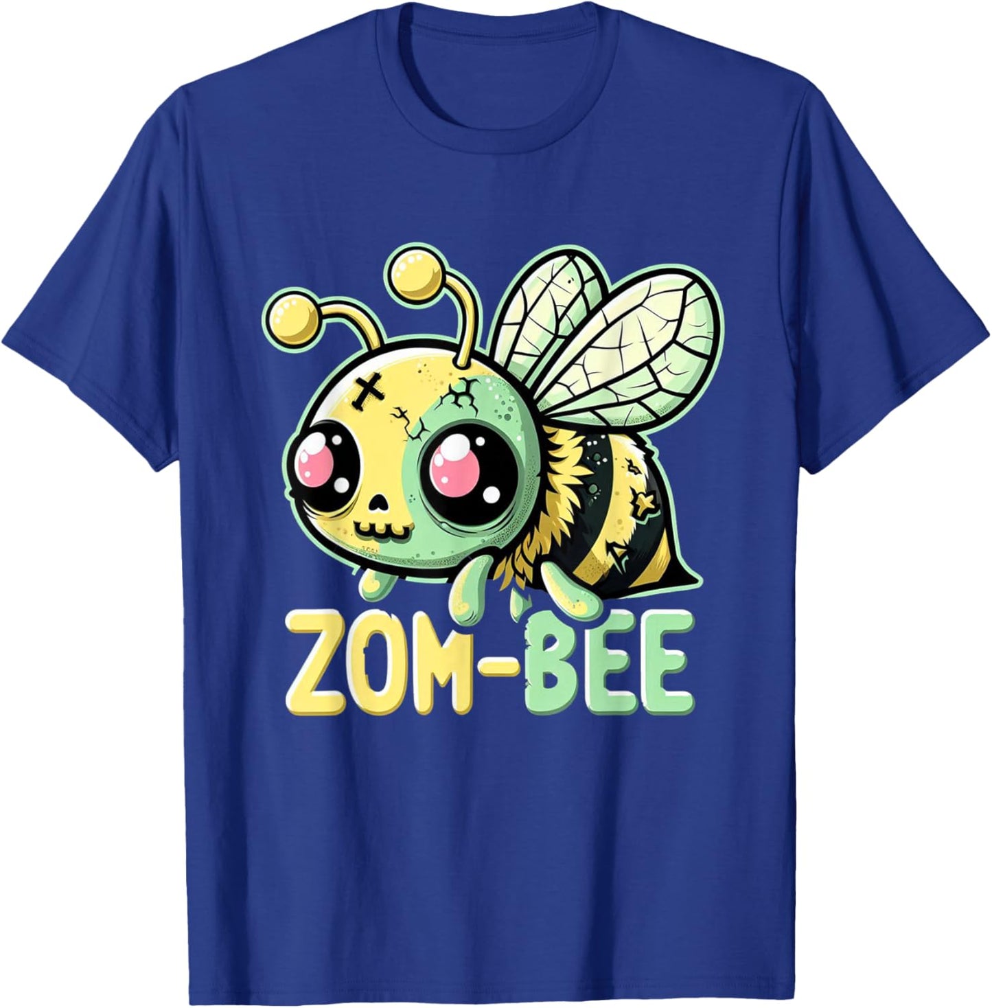 Zom-Bee Adorably Creepy Zombie Bee Cartoon Halloween T-Shirt - T-Shirt | Royal