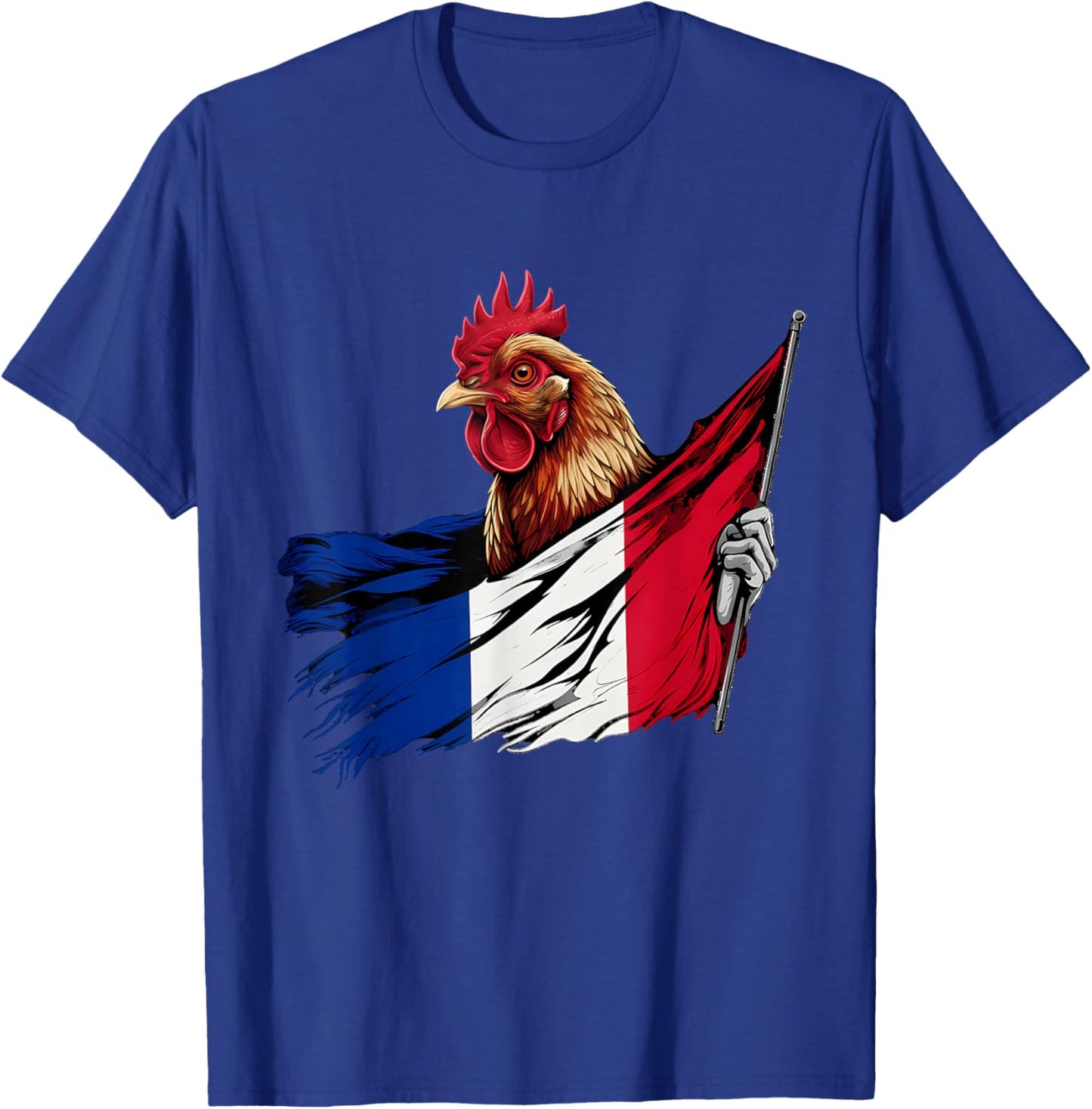 French Rooster France Flag T-Shirt - T-Shirt | Royal