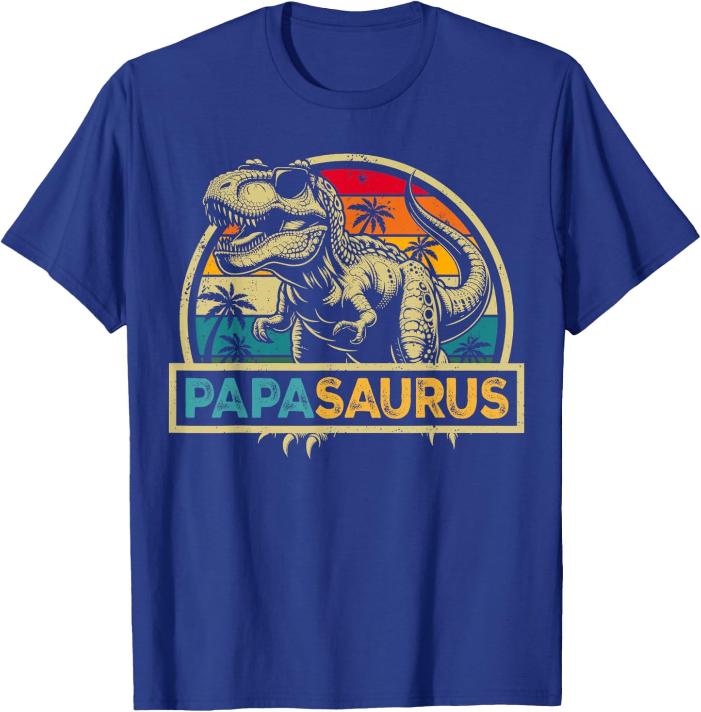 Papasaurus T Rex Dinosaur Papa Saurus Family Matching T-Shirt - T-Shirt | Royal