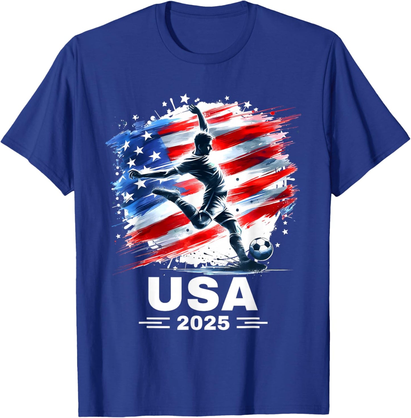 American Flag Soccer Apparel Soccer 2025 T-Shirt - T-Shirt | Royal