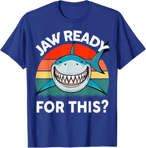 Great White Shark Jaw Ready For This? Toddler Boy Funny Kids T-Shirt - T-Shirt | Royal