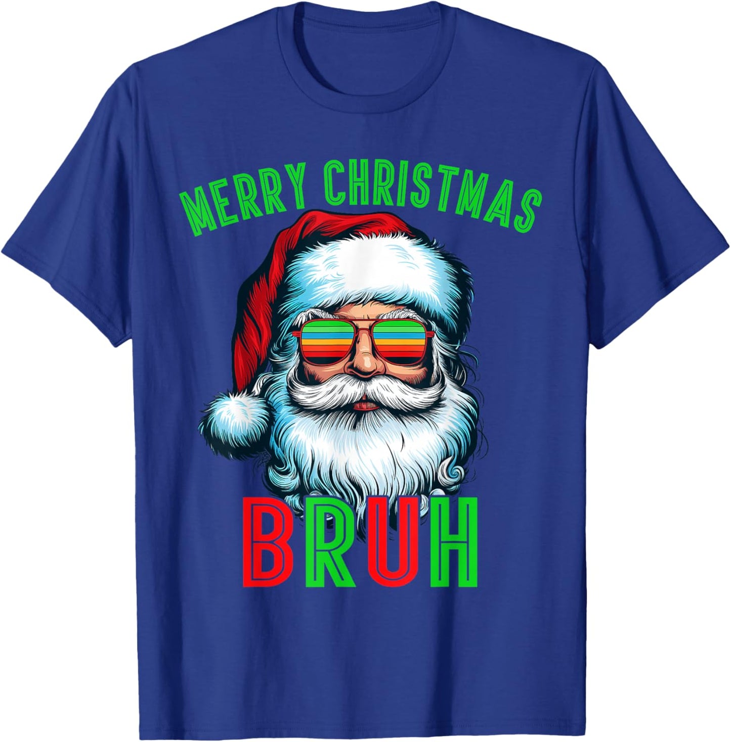 Retro Santa Christmas Bruh Pajama Family Meme Xmas T-Shirt - T-Shirt | Royal