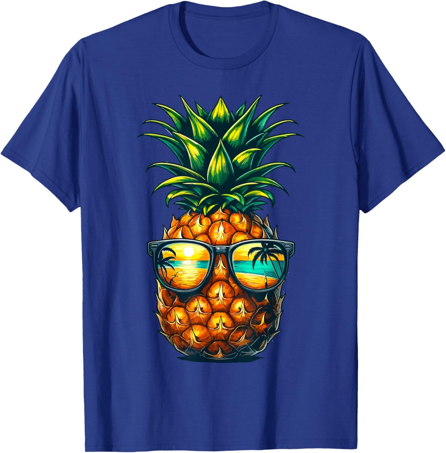Pineapple Sunglasses Hawaiian Aloha Beaches Hawaii T-Shirt - T-Shirt | Royal