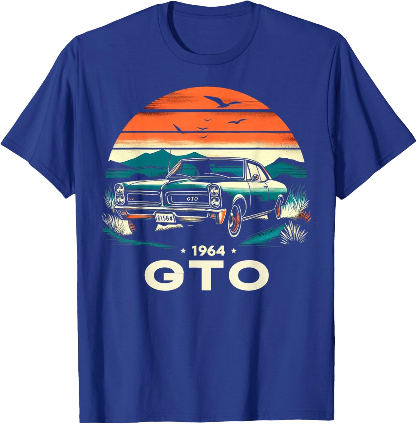 1964 64 GTO Classic Car Old School Muscle Vintage Car T-Shirt - T-Shirt | Royal