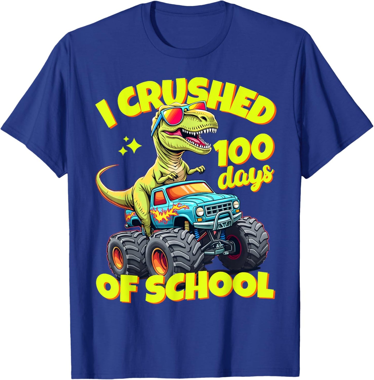 I Crushed 100 Days Of School For Boys 100th Day Of School T-Shirt - T-Shirt | Royal