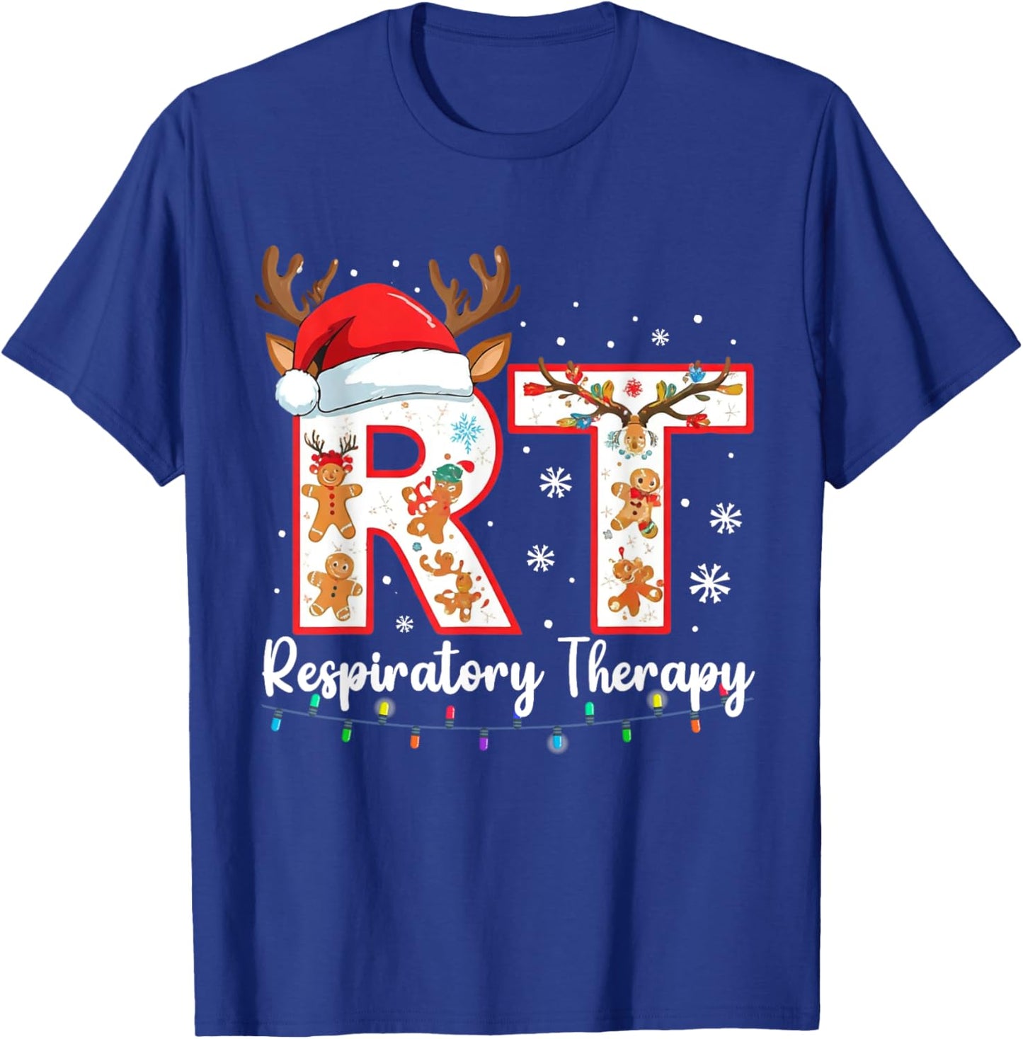 Christmas Nurse Respiratory Therapist Lung Therapy Nursing T-Shirt - T-Shirt | Royal