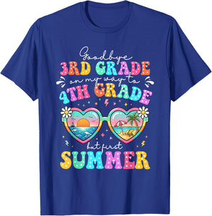 Goodbye 3rd Grade Graduation to 4th Grade First Summer Boys T-Shirt - T-Shirt | Royal