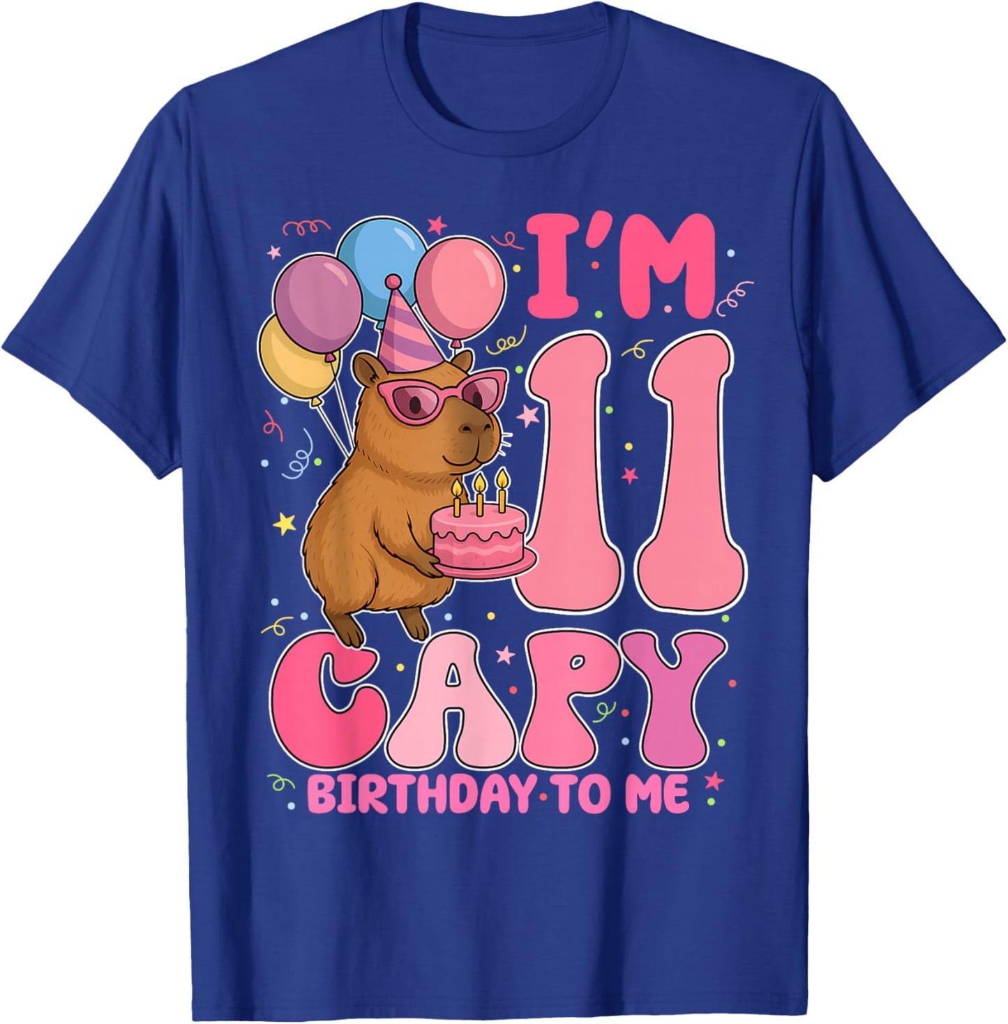11 Years Old Capy Birthday to Me 11th Birthday Capybara T-Shirt - T-Shirt | Royal