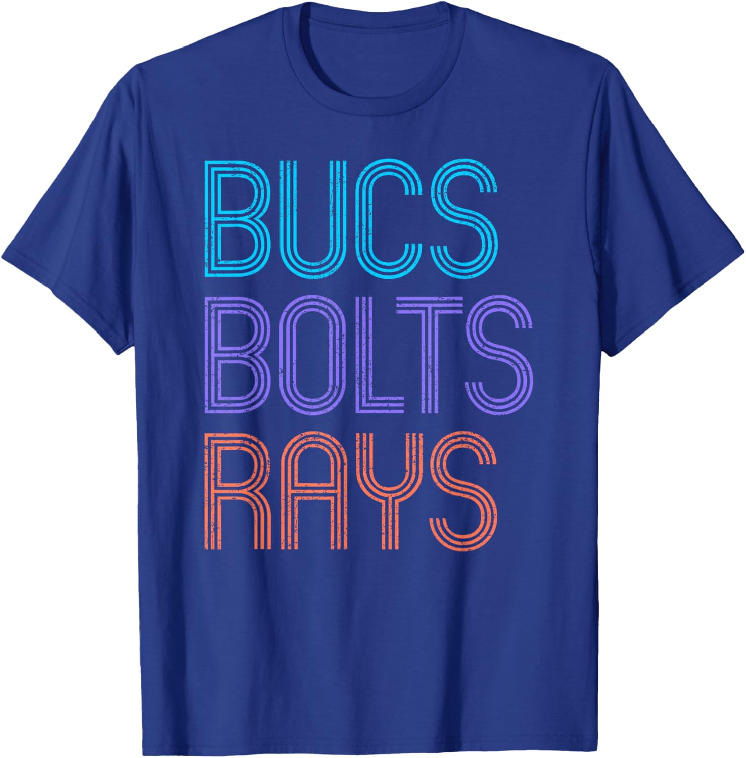 Retro Vintage Bucs Bolts Rays T-Shirt - T-Shirt | Royal