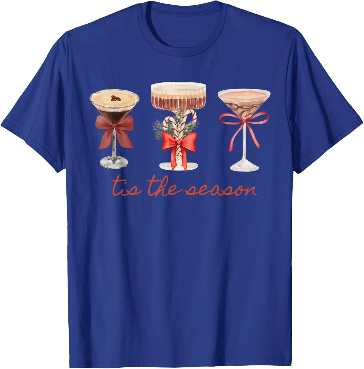 Tis The Season Espresso Martini Glasses Christmas Cocktail T-Shirt - T-Shirt | Royal